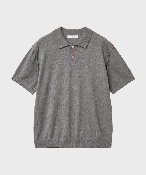 Трикотажное поло свободного кроя (Grey)