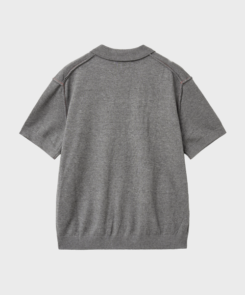 Трикотажное поло свободного кроя (Grey)
