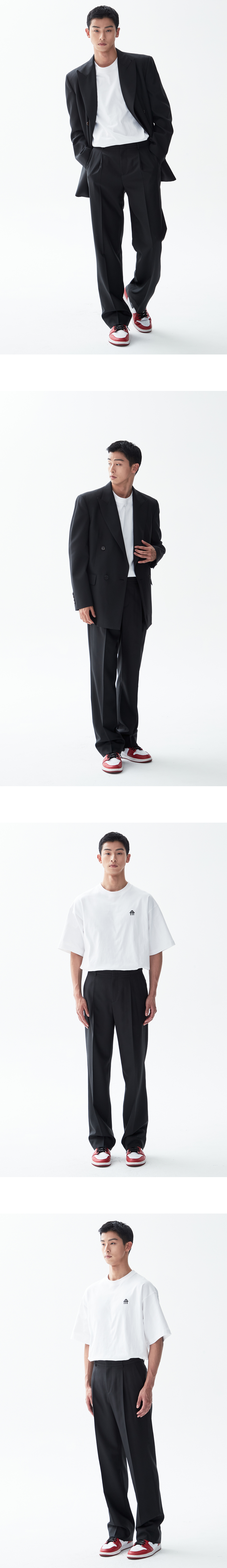 세미와이드 원턱 울 슬랙스 [BLACK]