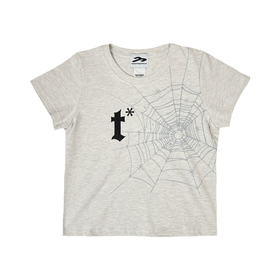 W SPIDER WEB TEE IN IVORY FRONT