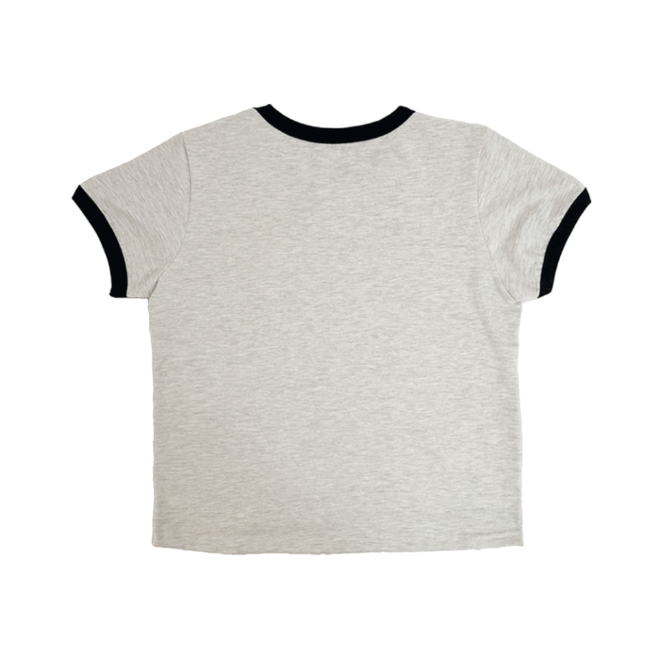 W RINGER TEE IN IVORY BACK