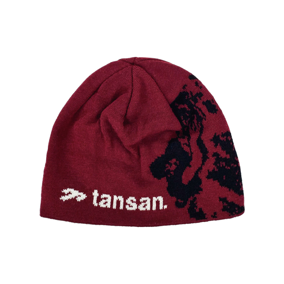 JACQUARD EL CAPITAN BEANIE IN BURGUNDY FRONT
