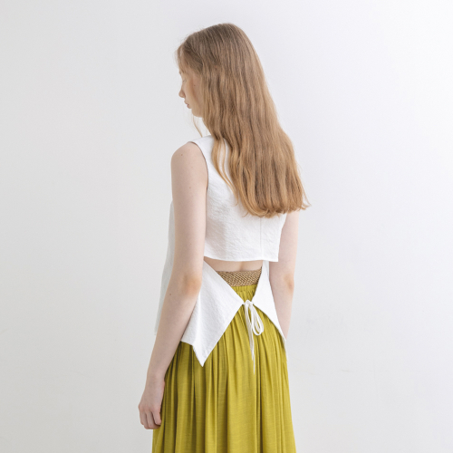 WD_Square neck blouse top_WHITE