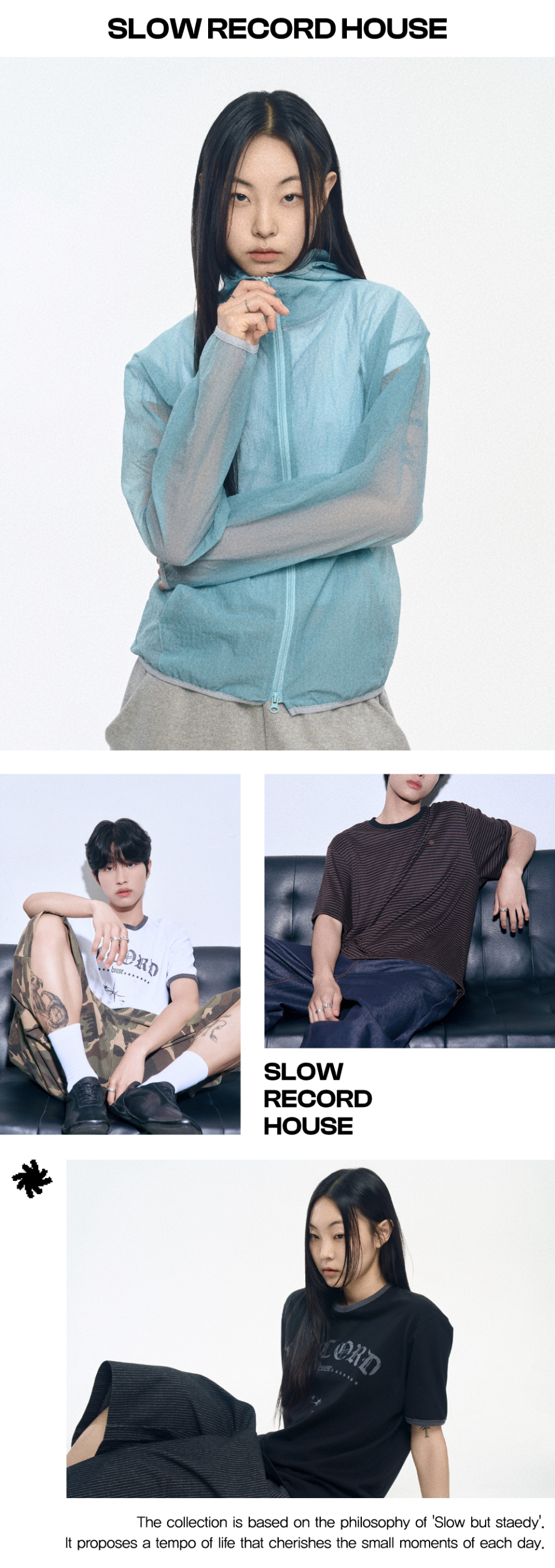 【SLOW RECORD HOUSE】RECORD RINGER T-SHIRT RECORD ringer t-shirts_melange grey - SLOW RECORD HOUSE | 60