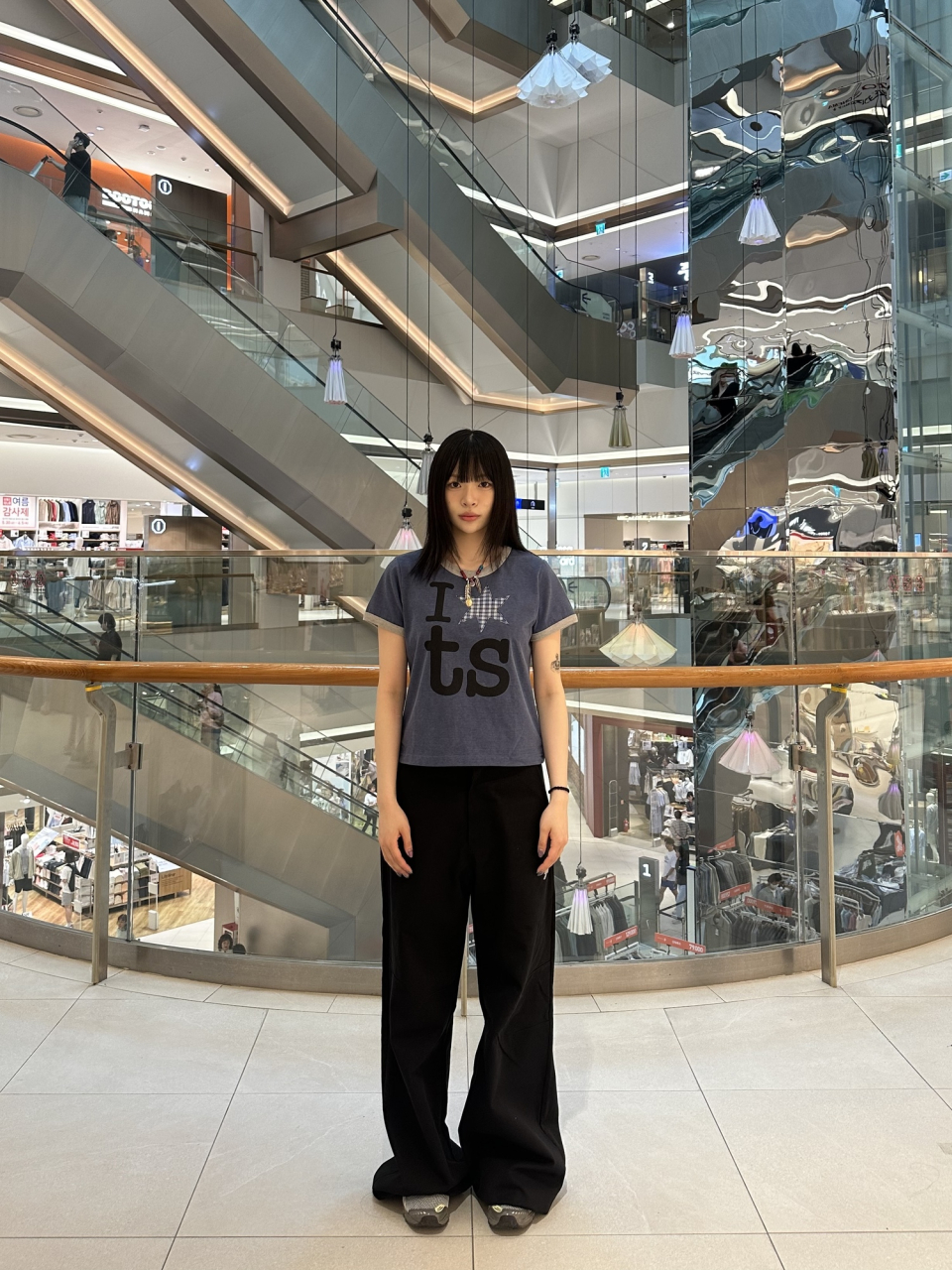 MUSINSA公式 | TANSANMAGNESIUM Ringer T-shirt Blue (Women)