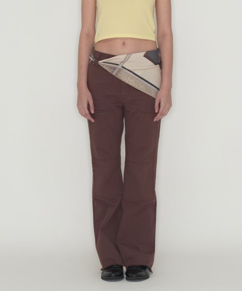 Double knee pants - Brown