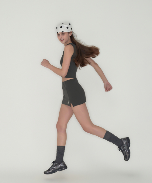Round logo sleeveless - уголь