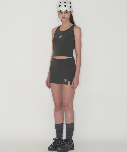 Round logo sleeveless - уголь