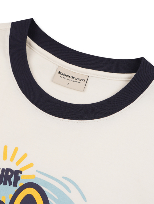 Майка унисекс MAISON с принтом щенка Cream Navy (FCF2TS425M)