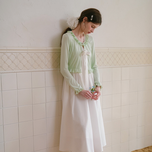 Cest_Frill cropped cardigan