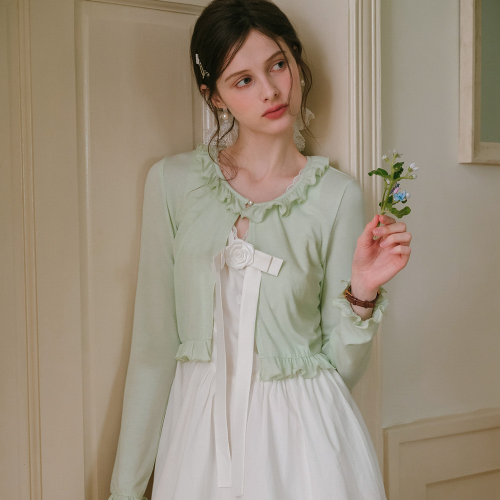 Cest_Frill cropped cardigan