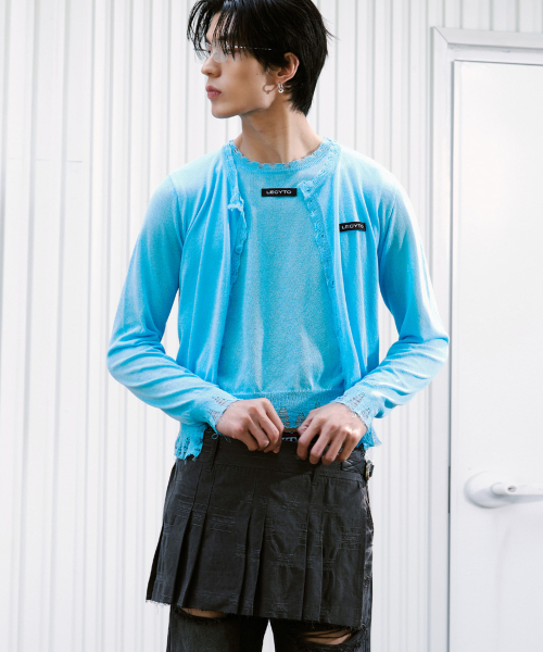 Layered Short Pleated юбка_[уголь]