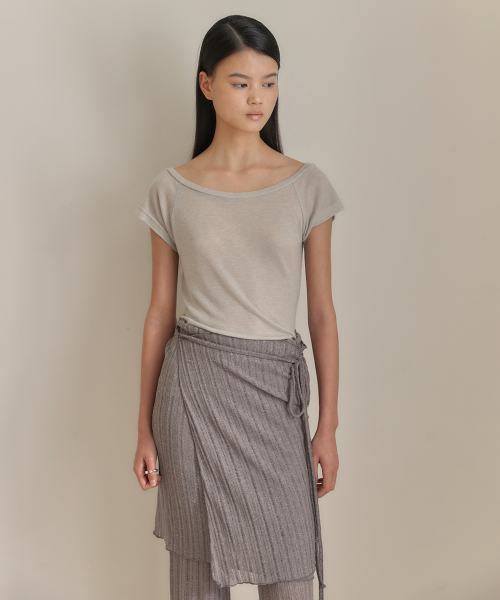 LINEN WRAP PANTS [ BROWN ]