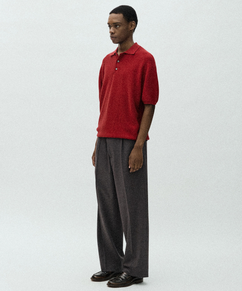 One-Tuck Slacks (Gray)