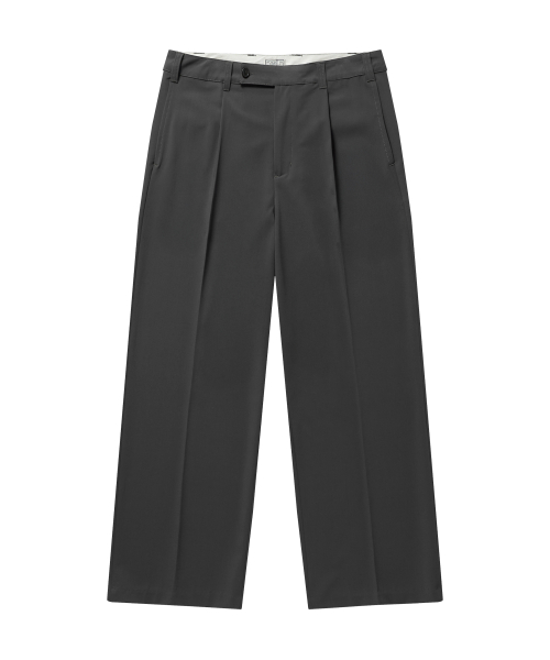 One-Tuck Slacks (Gray)
