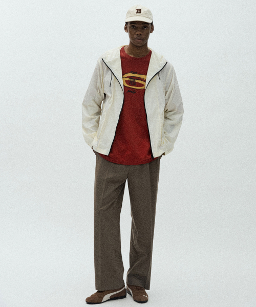 One-Tuck Slacks (Beige)