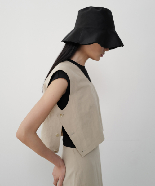 Жилет с боковыми пуговицами (Beige)