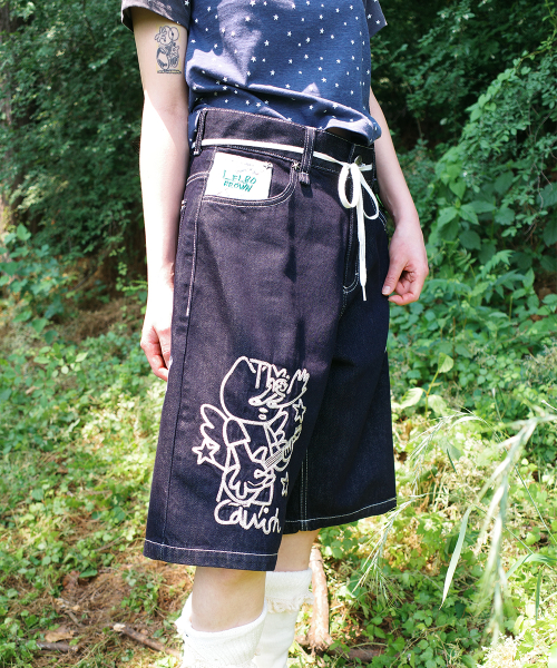 CAVISH X LELBO BROWN W MIKAEL DENIM SHORT BLUE(CV2FMFD159C)