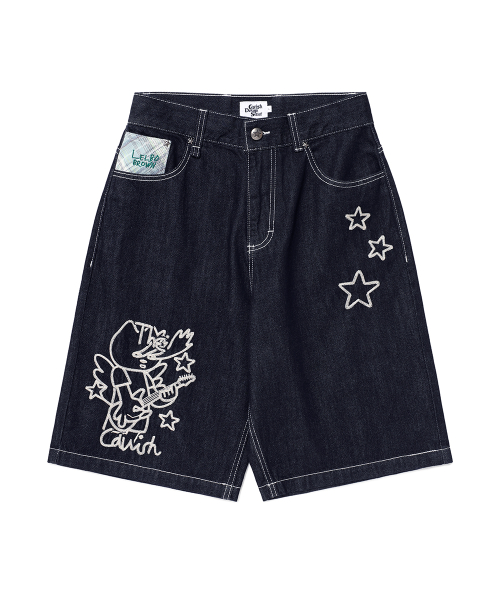 CAVISH X LELBO BROWN W MIKAEL DENIM SHORT BLUE(CV2FMFD159C)
