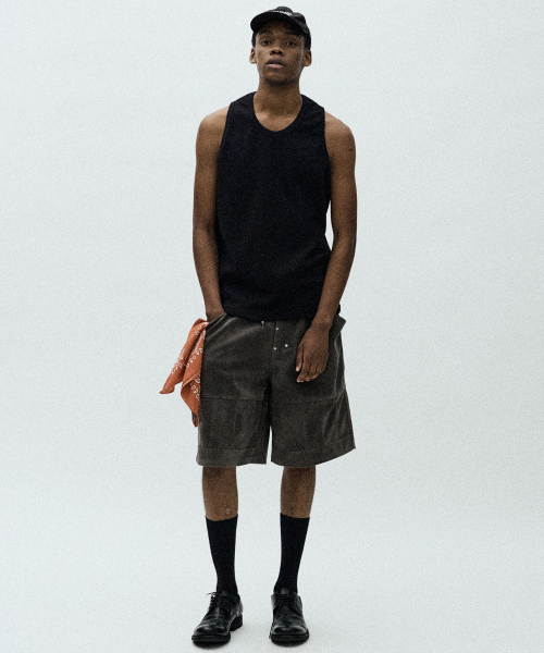 Bio-Washed Ribbed Tank top (чёрный)