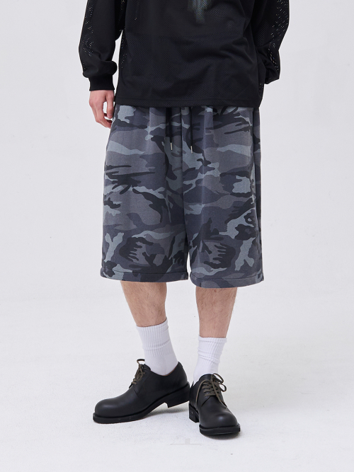 Трикотажные бермуды с принтом Twist Camo-Grey