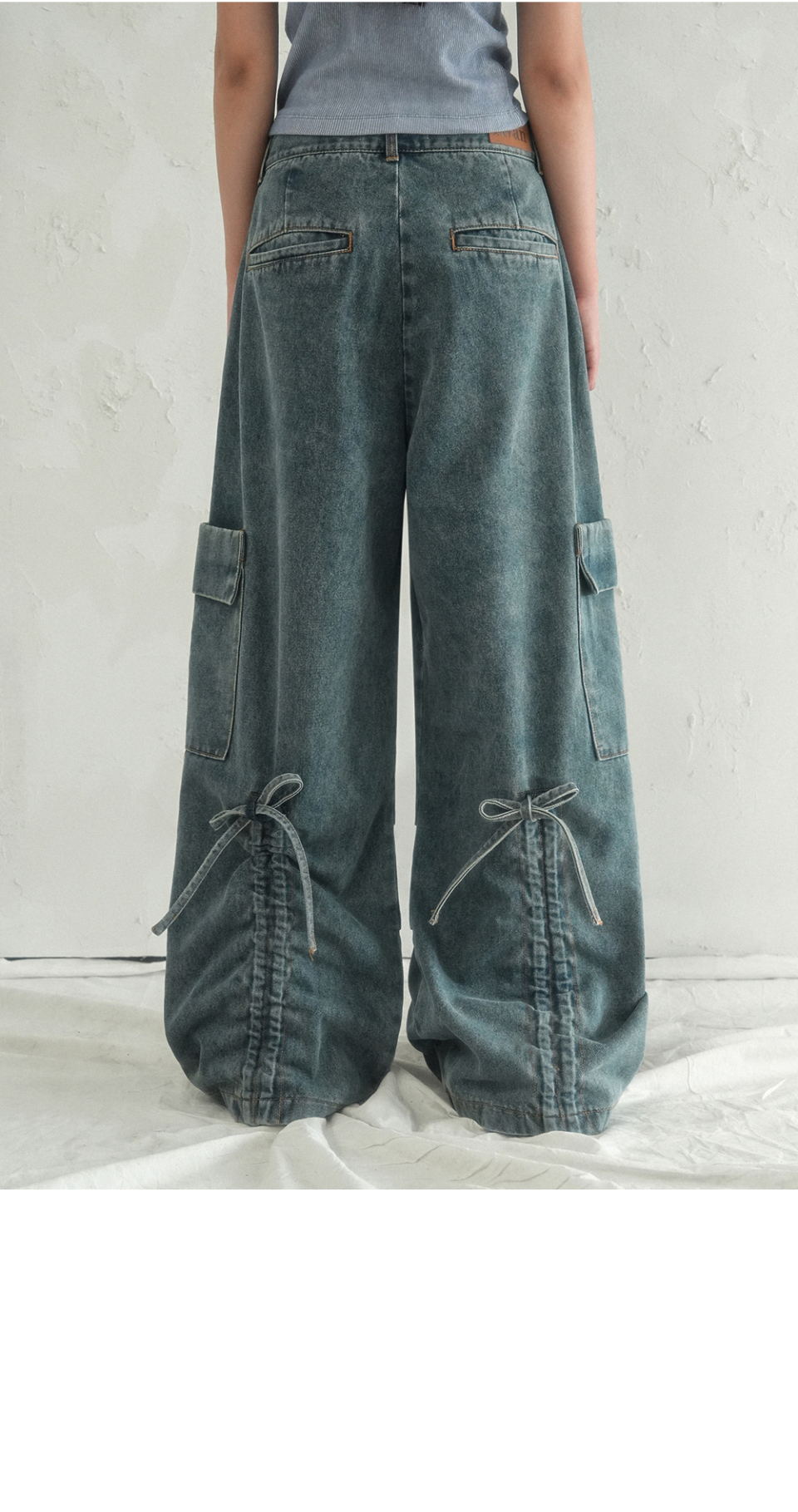 MUSINSA | AVANDRESS Accent Back String Pants BLACK