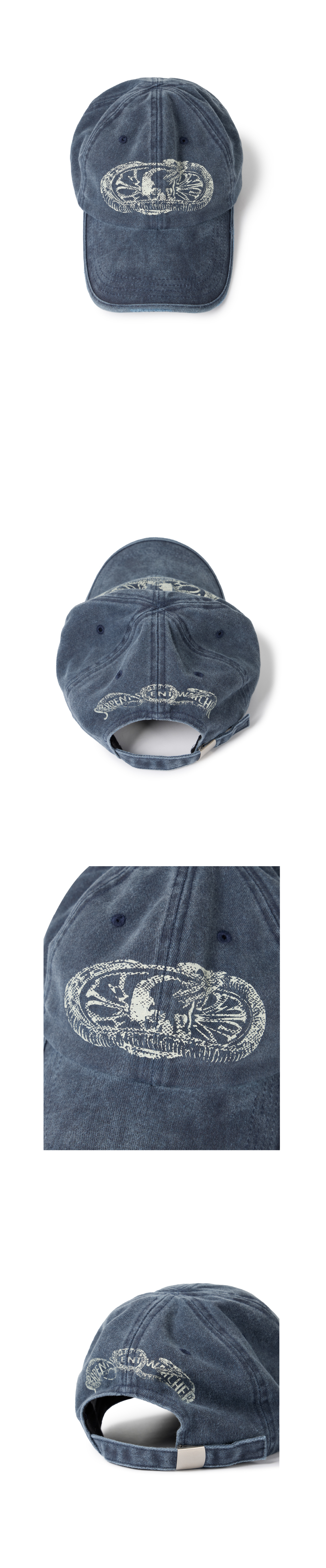 [ETCE] SNAKE BONE WASHED CAP /追跡付 MUSINSA公式 | ETCE SNAKE BONE WASHED CAP (BLUE)