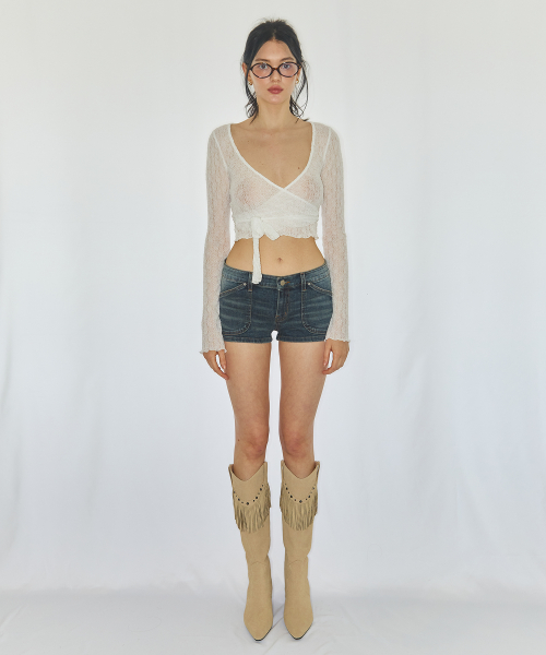 MICRO DENIM SHORTS / DARK BLUE