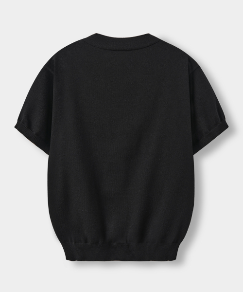 Кардиган с коротким рукавом и винтажным логотипом_Black