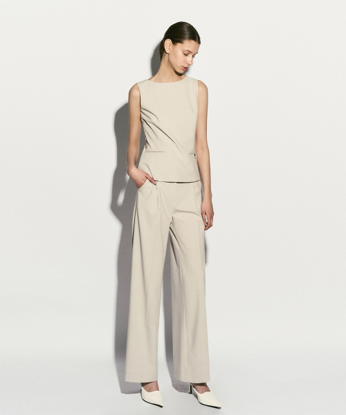 PINTUCK WIDE PANTS