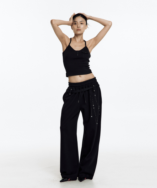 Zenu Belt Sweat Pants чёрный