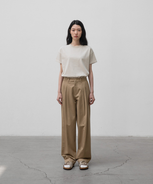 w. Brooklyn Wide Pants (Beige)