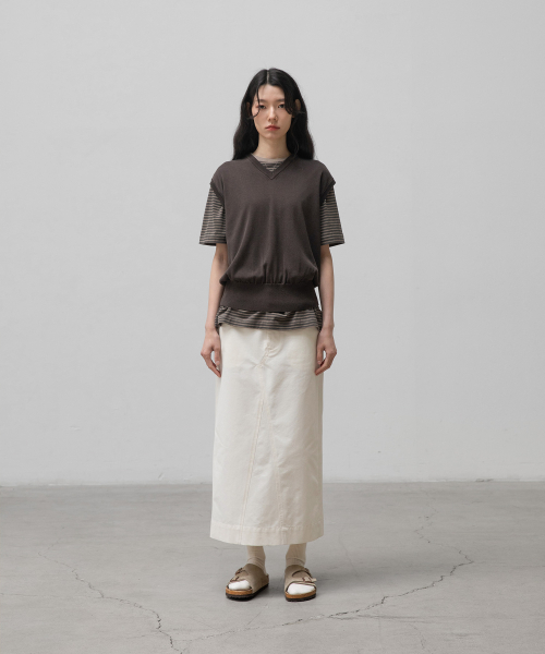 w. Layer Silk Knit Vest (Pewter)
