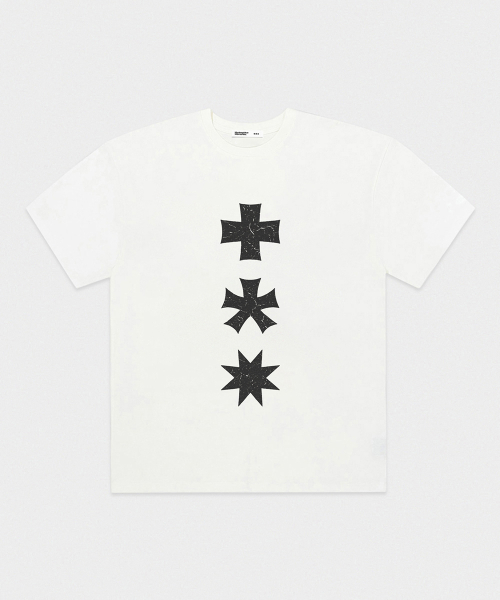 MM THREE LOGO T-SHIRTS (MELANGE GRAY)