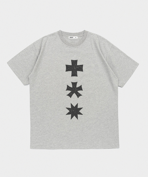 MM THREE LOGO T-SHIRTS (MELANGE GRAY)