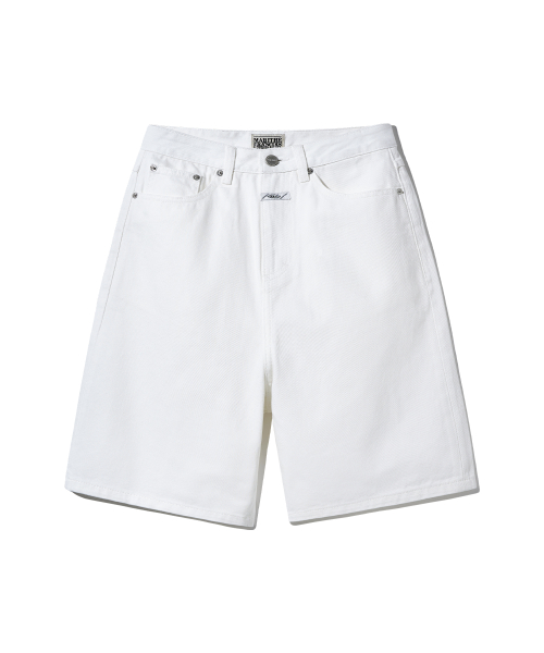 W LONG BERMUDA DENIM PANTS white
