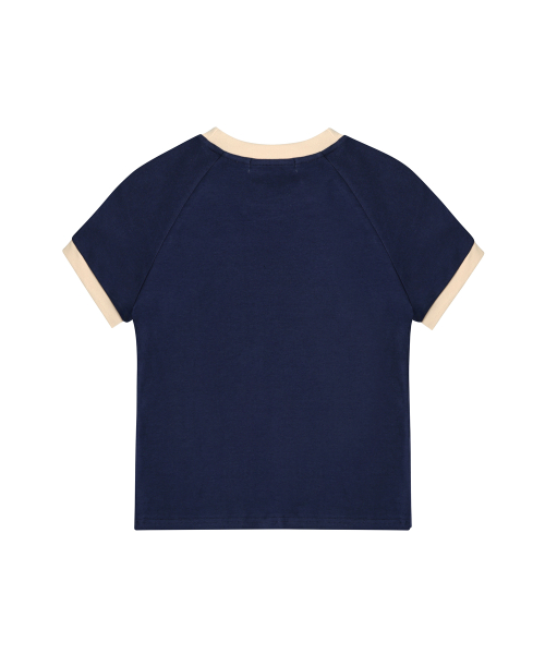 96 Dot Ringer Top - Navy