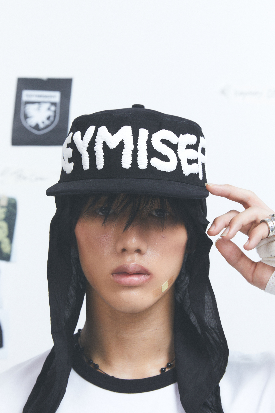 Crow Key's Crop Ringer T-Shirt (White) - keymisery