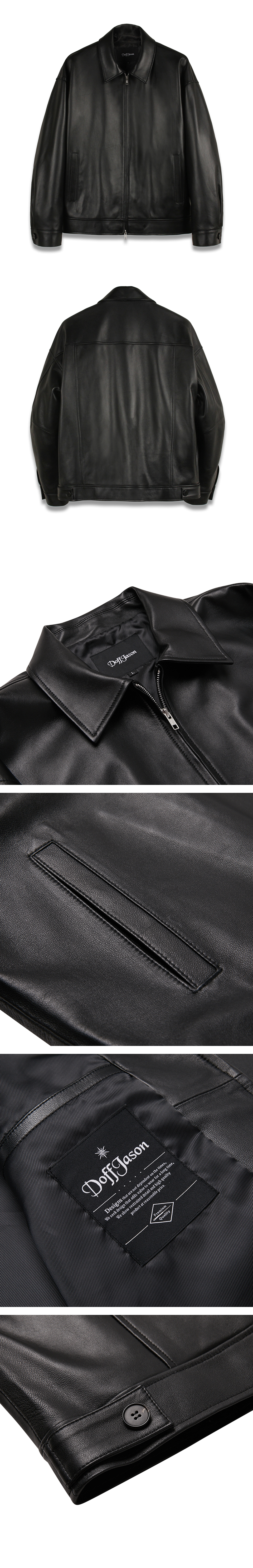 MUSINSA | DOFFJASON OVERSIZED VEGAN LEATHER SINGLE BREASTED