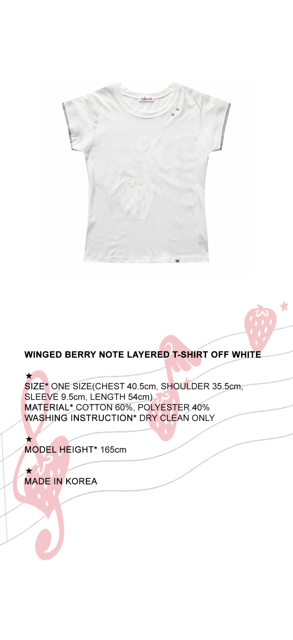 NOFFICIALNOFFICE★韓国★WINGED BERRY NOTE LAYERED T-SHIRT MUSINSA | NOFFICIALNOFFICE Wing Berry Note Layered T-Shirt