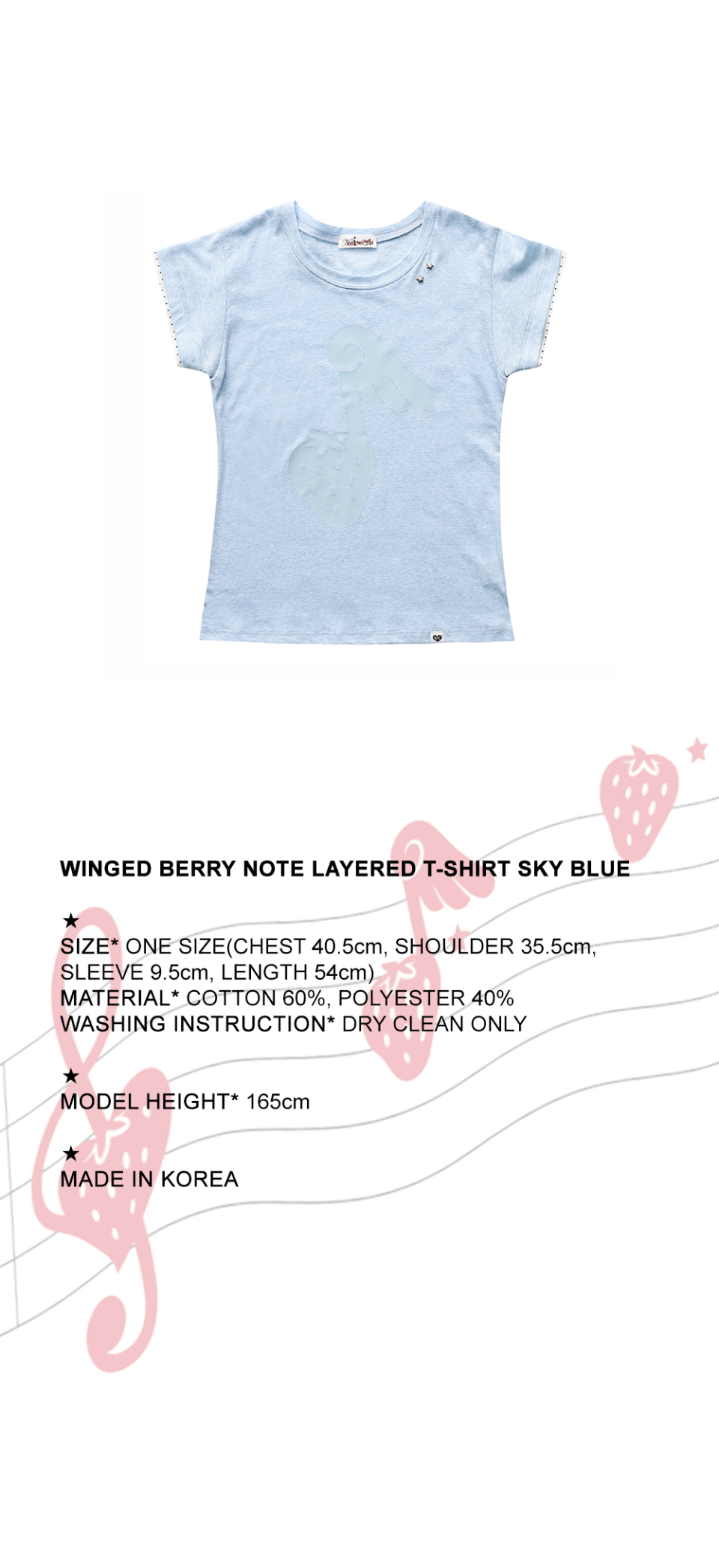 NOFFICIALNOFFICE★韓国★WINGED BERRY NOTE LAYERED T-SHIRT MUSINSA | NOFFICIALNOFFICE Wing Berry Note Layered T-Shirt