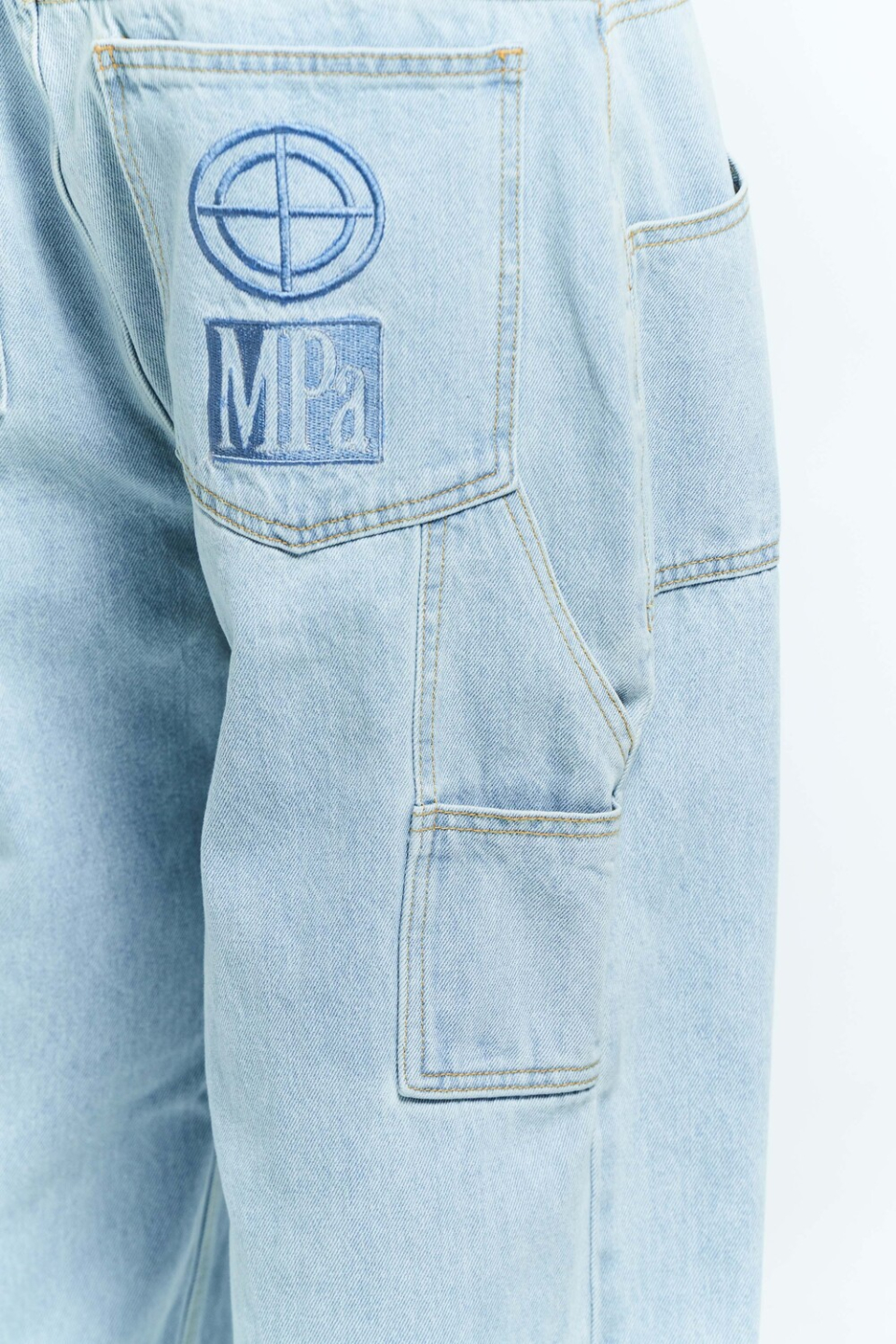 플라스틱프로덕트(PLASTICPRODUCT) MPa PAINTER DENIM PANTS(STEEL 