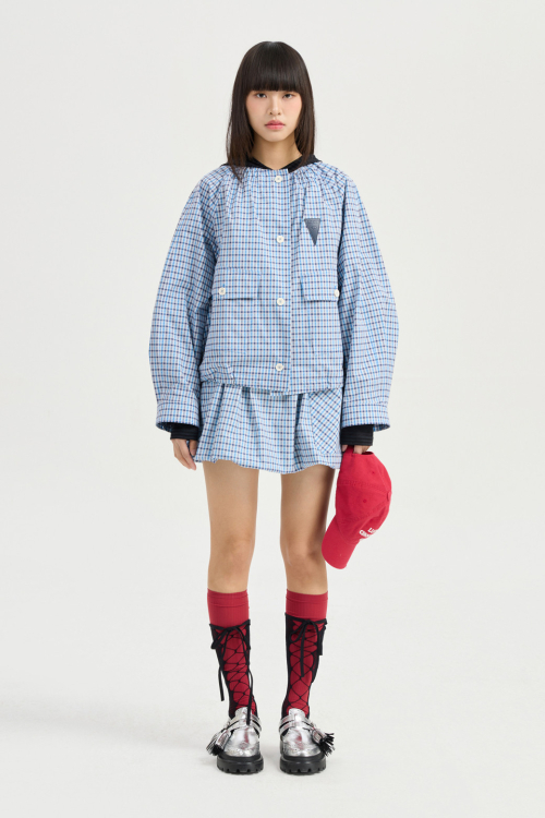 Collar Check Button Jumper (blue) LFUAM25405BUX