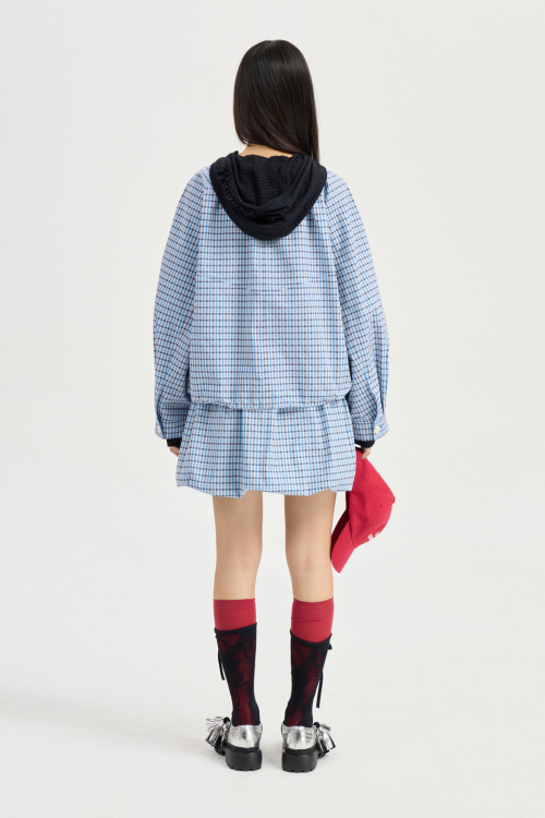 Collar Check Button Jumper (blue) LFUAM25405BUX