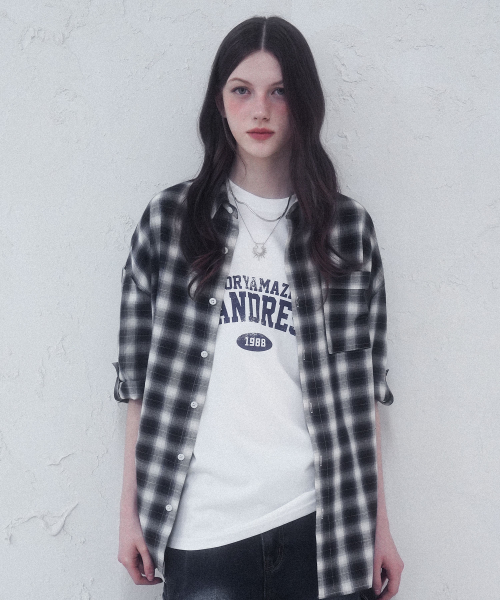 Harry Check Overfit Rollup shirt - 2COL