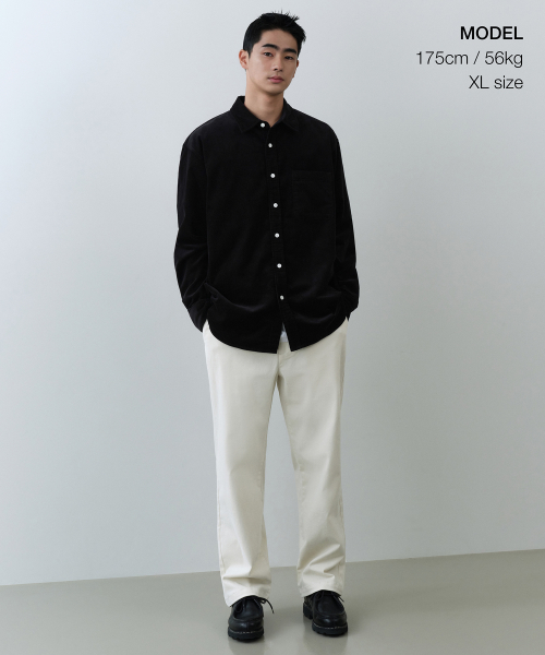 Relaxed 16W Corduroy Shirt [Black] thumbnail 2
