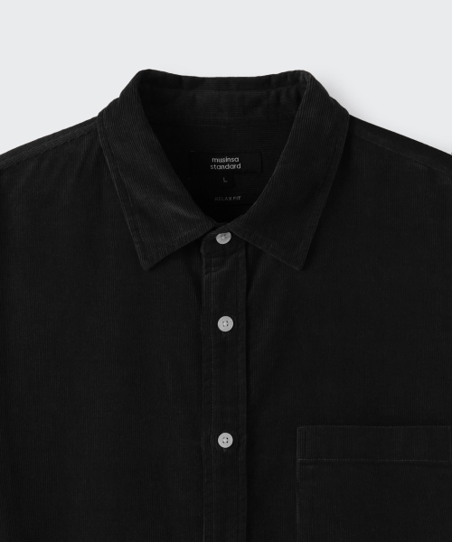 Relaxed 16W Corduroy Shirt [Black] thumbnail 4