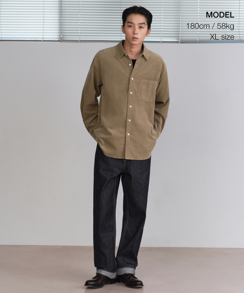 Relaxed 16W Corduroy Shirt [Beige] thumbnail 2