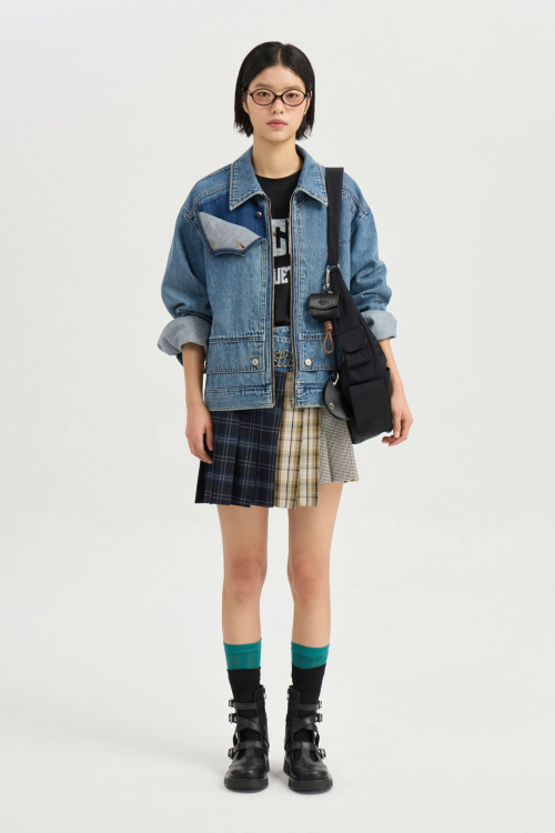 Front Detail Denim Collar Jacket (blue) LFPDM25300BUX