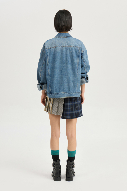 Front Detail Denim Collar Jacket (blue) LFPDM25300BUX